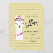 Getoond in Llove // baby shower Invitation Kaart (Voorkant / Achterkant)