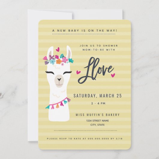 Getoond in Llove // baby shower Invitation Kaart (Voorkant)