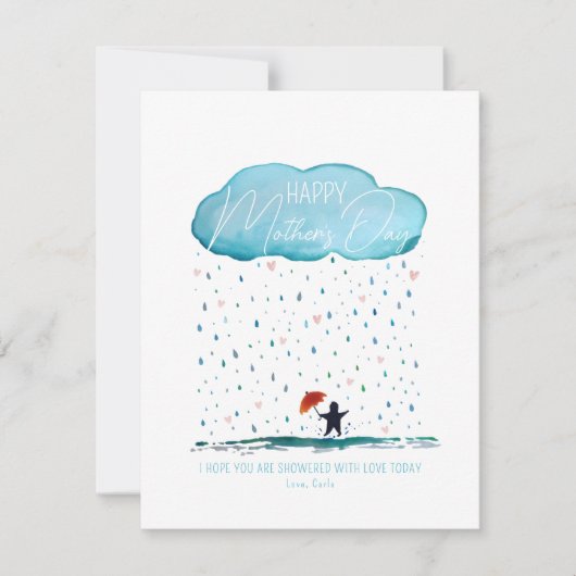 Getoond met Love Moederdag Holiday Kaart (Voorkant)