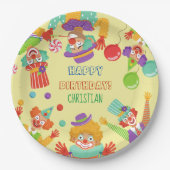 Getoonde naam circusverjaardagsfeestje papieren bordje (Voorkant)