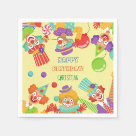 Getoonde naam circusverjaardagsfeestje servet