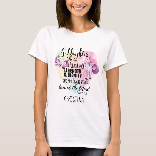 Getoonde Sterkte Teen GODDAUGHTER Quote T T-shirt (Voorkant)