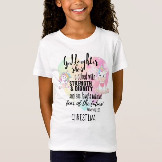 Getoonde Sterkte Teen GODDAUGHTER Quote T T-shirt (Voorkant)