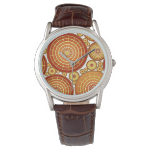 Getoonde wielen - koper en goud horloge