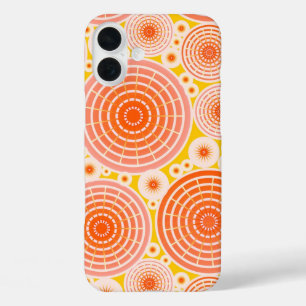 Getoonde wielen - sinaasappel en goud iPhone 16 plus hoesje