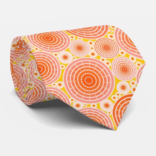 Getoonde wielen - sinaasappel en goud stropdas (Opgerold)