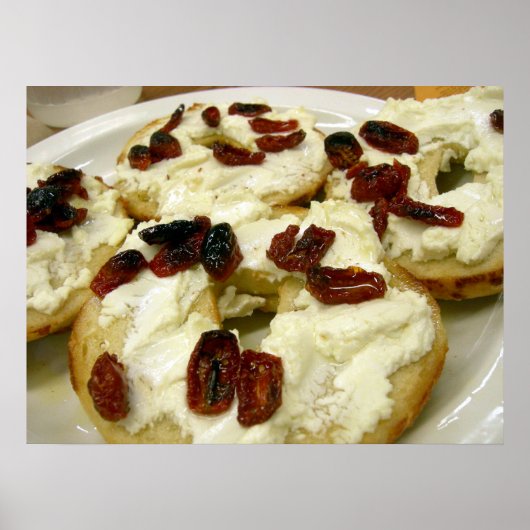 Getoste bagel met geitenkaas poster (Voorkant)