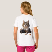 getoverde mannelijke kat t-shirt (Achterkant volledig)