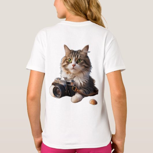getoverde mannelijke kat t-shirt (Achterkant)