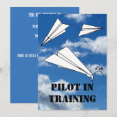 getraind piloot vliegend papieren vliegtuig kaart (Voorkant / Achterkant)