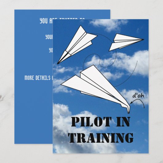 getraind piloot vliegend papieren vliegtuig kaart (Voorkant / Achterkant)