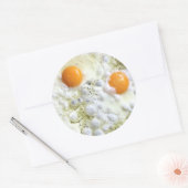 Getrande eieren ronde sticker (Envelop)