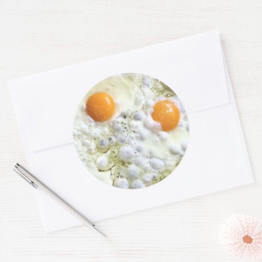 Getrande eieren ronde sticker (Envelop)