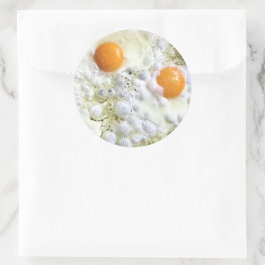 Getrande eieren ronde sticker (Tas)