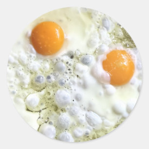 Getrande eieren ronde sticker