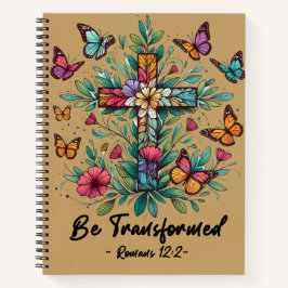 Getransformeerd christen | Romeinen 12:2 Bloemrijk Notitieboek
