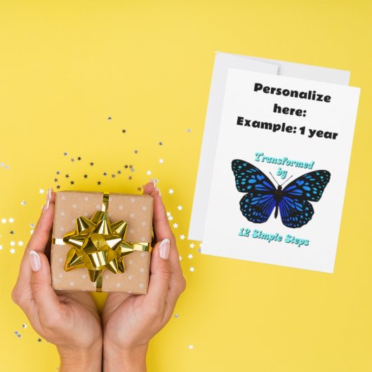 Getransformeerd door 12 eenvoudige stappen, AA, NA Feestdagenkaart