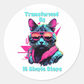 Getransformeerd door 12 Eenvoudige Stappen, AA, NA Ronde Sticker