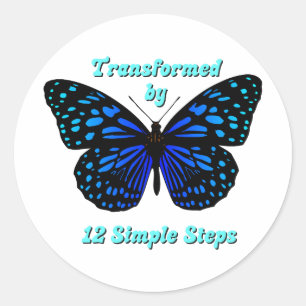 Getransformeerd door 12 Eenvoudige Stappen, AA, NA Ronde Sticker