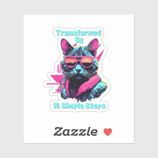 Getransformeerd door 12 eenvoudige stappen, AA, NA Sticker (Vel)