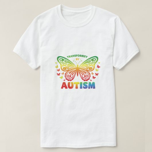 Getransformeerd door autisme - Kleurrijke vlinder T-shirt (Design voorkant)