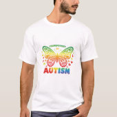Getransformeerd door autisme - Kleurrijke vlinder T-shirt (Voorkant)