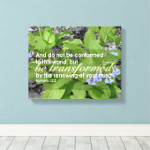 Getransformeerde Romeinen 12:2 Christelijke Bijbel Canvas Afdruk (Insitu (Houten vloer))