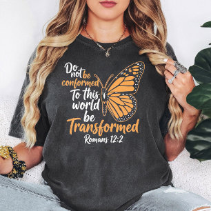Getransformeerde Vlinder Christenen Romeinen 12:2 T-shirt