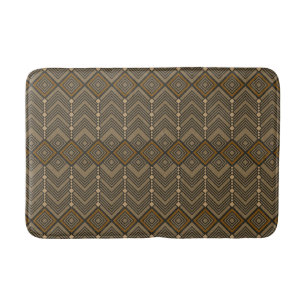 Getrapte Chevron & Diamantpatroon Badmat