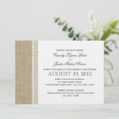 Getreasured Hearts en Burlap Bruiloft Kaart (Staand voorkant)