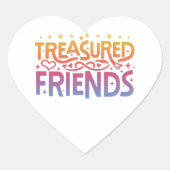 Getreasured vrienden hart sticker (Voorkant)