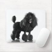 Getrimde zwarte poedel muismat (Met muis)