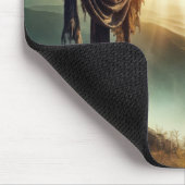 Getroffen doek op een ruig kruis muismat (Hoek)