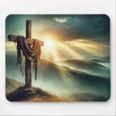 Getroffen doek op een ruig kruis muismat (Voorkant)