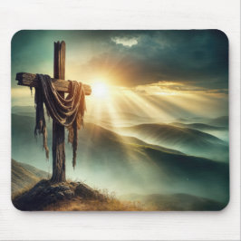 Getroffen doek op een ruig kruis muismat