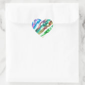 getrokken bellenpret / Greenleaf / Hart Sticker (Tas)