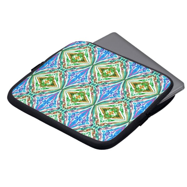 getrokken bellenpret/Greenleaf/Spiegel/ Laptop Sleeve (Voorkant top)