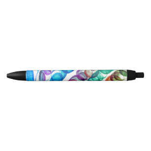 getrokken bellenpret / Greenleaf / Zwarte Inkt Pen