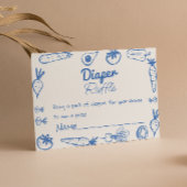 Getrokken Blauw Lokaal Gegroeide Baby Boy Luier Ra Informatiekaartje