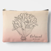 getrokken bloem boeket geel/rozeombre bruidsmeisje etui (Voorkant)