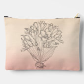 getrokken bloem boeket geel/rozeombre bruidsmeisje etui (Achterkant)