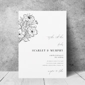 Getrokken Bloemen Schets Botanische Monogram Bruil Kaart