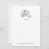 Getrokken Bloemen Schets Botanische Monogram Bruil Kaart (Achterkant)