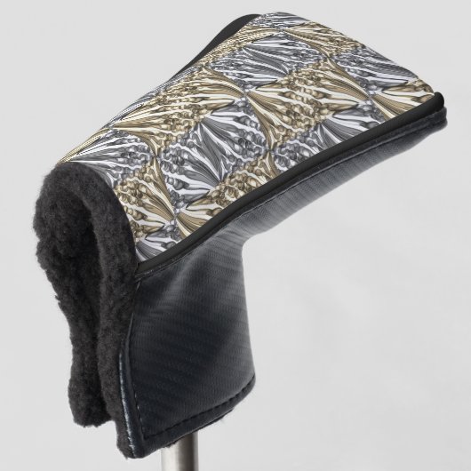 Getrokken Bubbel Pret / Zwart & Wit / Sepia / Golfheadcover (3/4 voorkant)