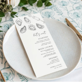 Getrokken champagne oesters Laten we eten witte br Menu