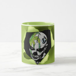 Getrokken clown door de geknipte gat mok