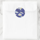 Getrokken eieren ronde sticker (Tas)