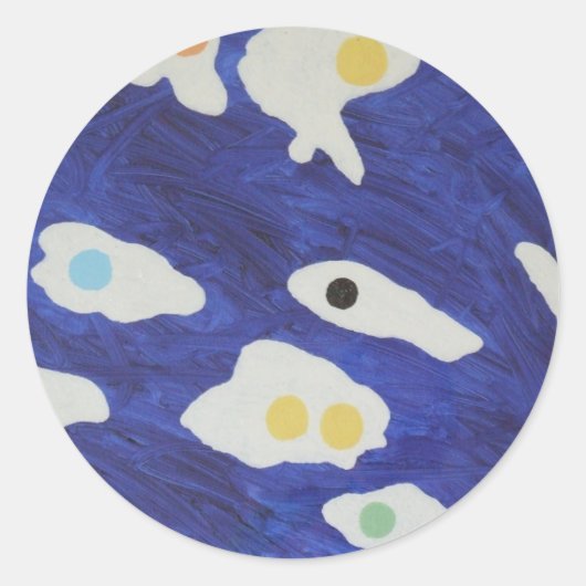 Getrokken eieren ronde sticker (Voorkant)