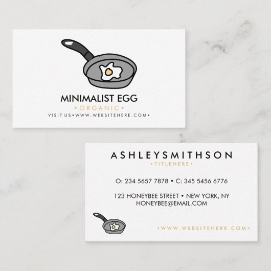 Getrokken eierpan visitekaartje (Voorkant / Achterkant)