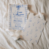 Getrokken Gekke Goose Gingham Ribbon Baby Boy Show Kaart